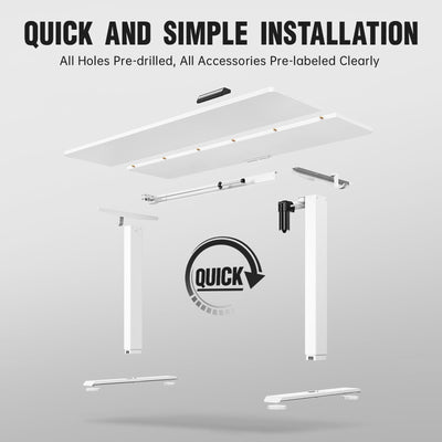 63x23.6 Inch Large Electric Standing Desk, Heights Adjustable,Sit to Stand Up, Work Home Office Computer Table for Walking Pad, Wooden Desktop Desks, White