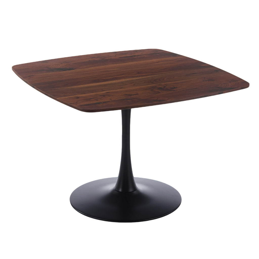 42 Inch Square Tulip Dining Table for 2-6 Person, Modern Mid-Century Kitchen Table with MDF Top & Oak Finish, Small Space Table for Apartment, Bistro, Cafe, Office and Living Room