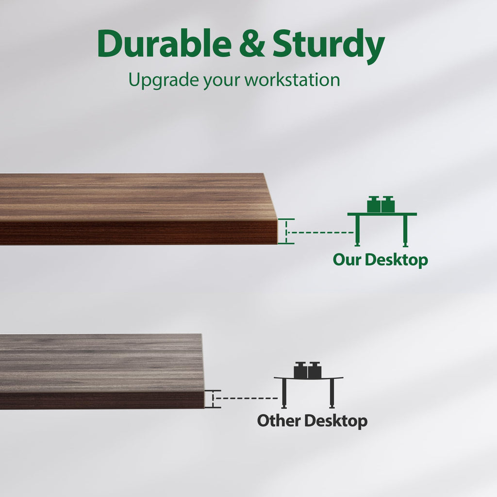 Electric Standing Desk, 71 x 31.5 Inches Height Adjustable Desk, Sit Stand up for Work Office Home, Ergonomic Rising Computer Table with Memory Preset, Dark Walnut
