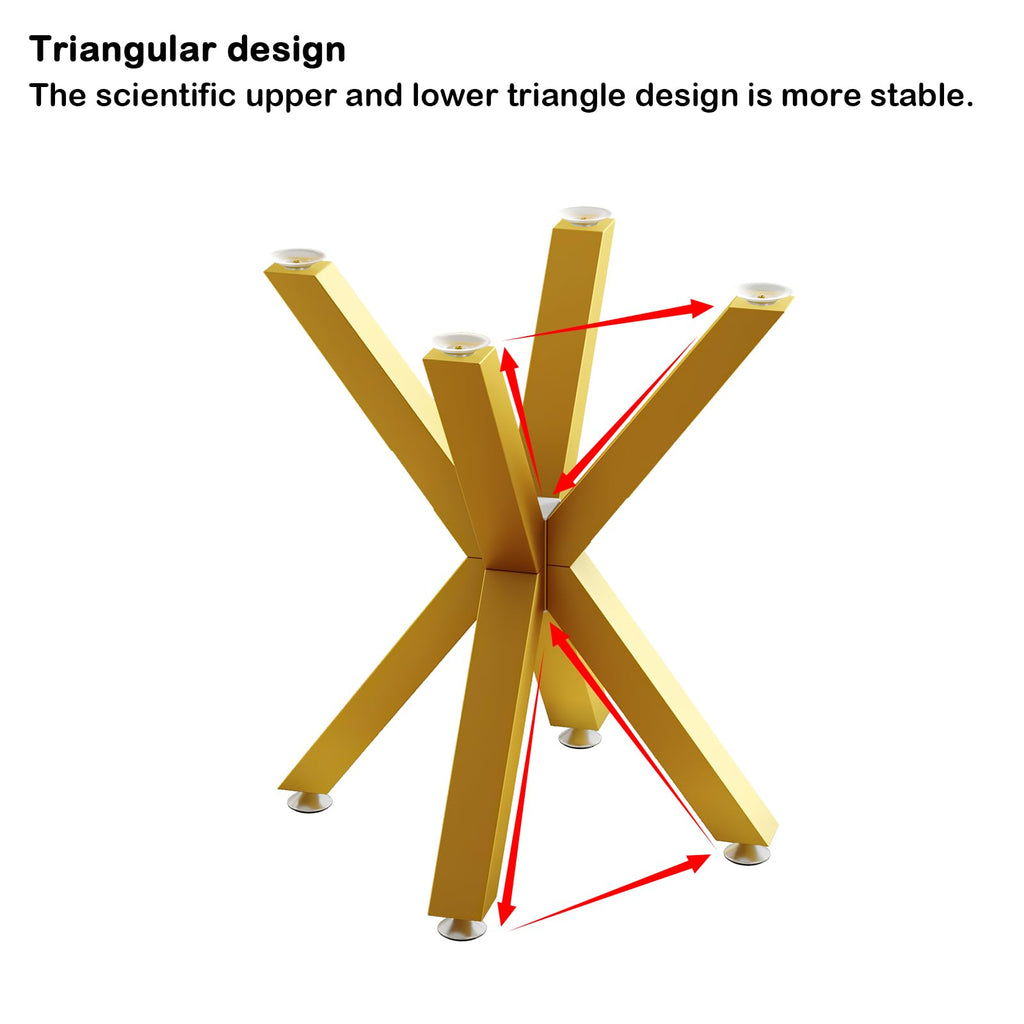 Table Base 28 Inch,Heavy Duty Metal Dining Table Pedestal Base for Glass, Marble, and Wood Tops, Furniture Legs for Home,Kitchen,Office (Gold)