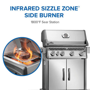 Rogue PRO 525 Natural Gas Grill with Infrared Side Burner, Stainless Steel, Durable 5-Burner Gas Grill