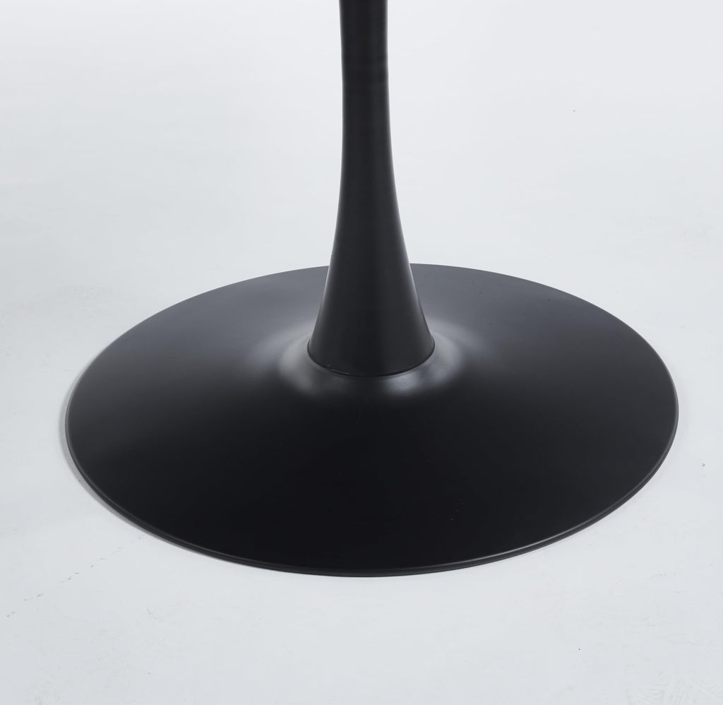 42" Round Tulip Dining Table, Mid-Century Tulip Table Kitchen Tulip Dining Table 2-4 People with MDF Table Top &Metal Base for Office Living Room
