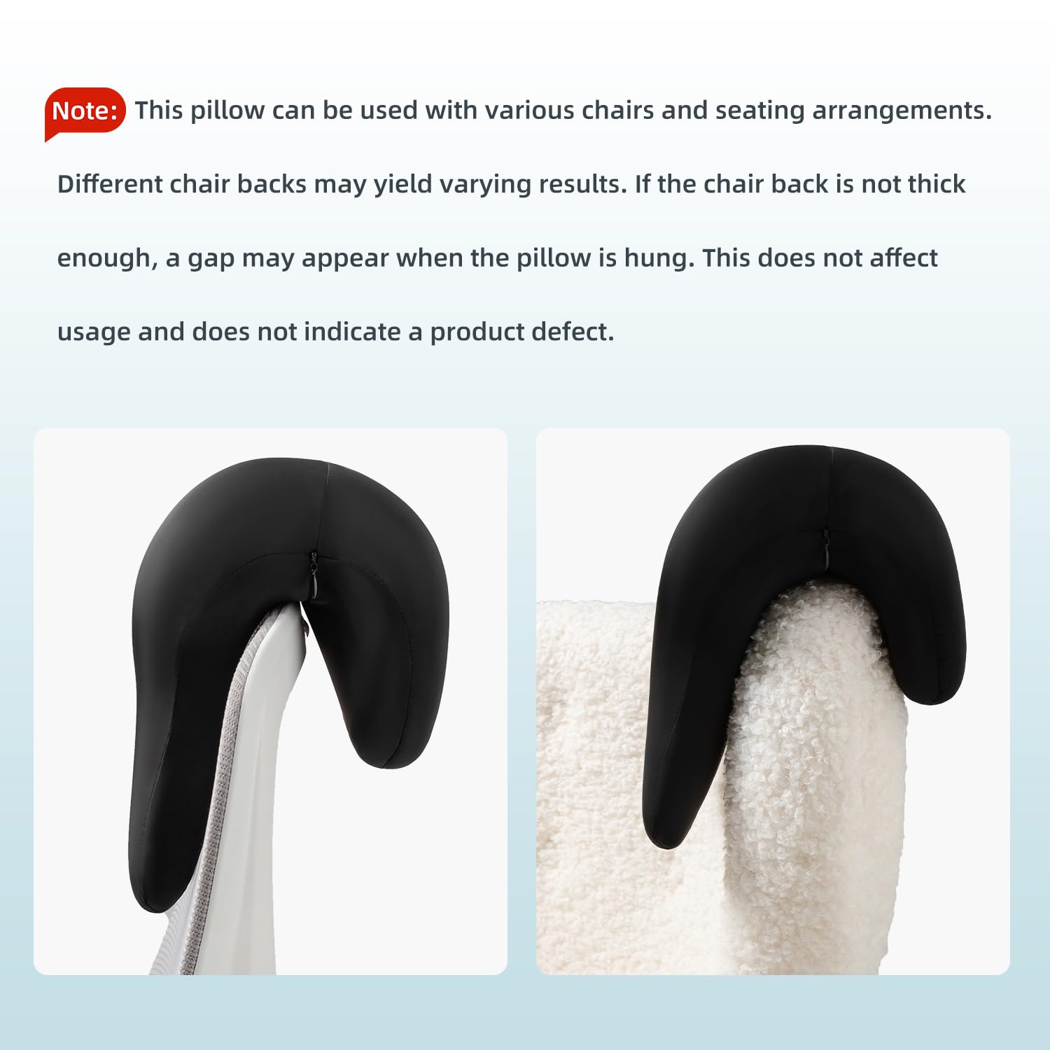 Office Chair Neck Pillow, Memory Foam Ergonomic Nap Pillow Office Chair Headrest Accessory, Neck Support Pillow Ideal for Office and Gaming, Black