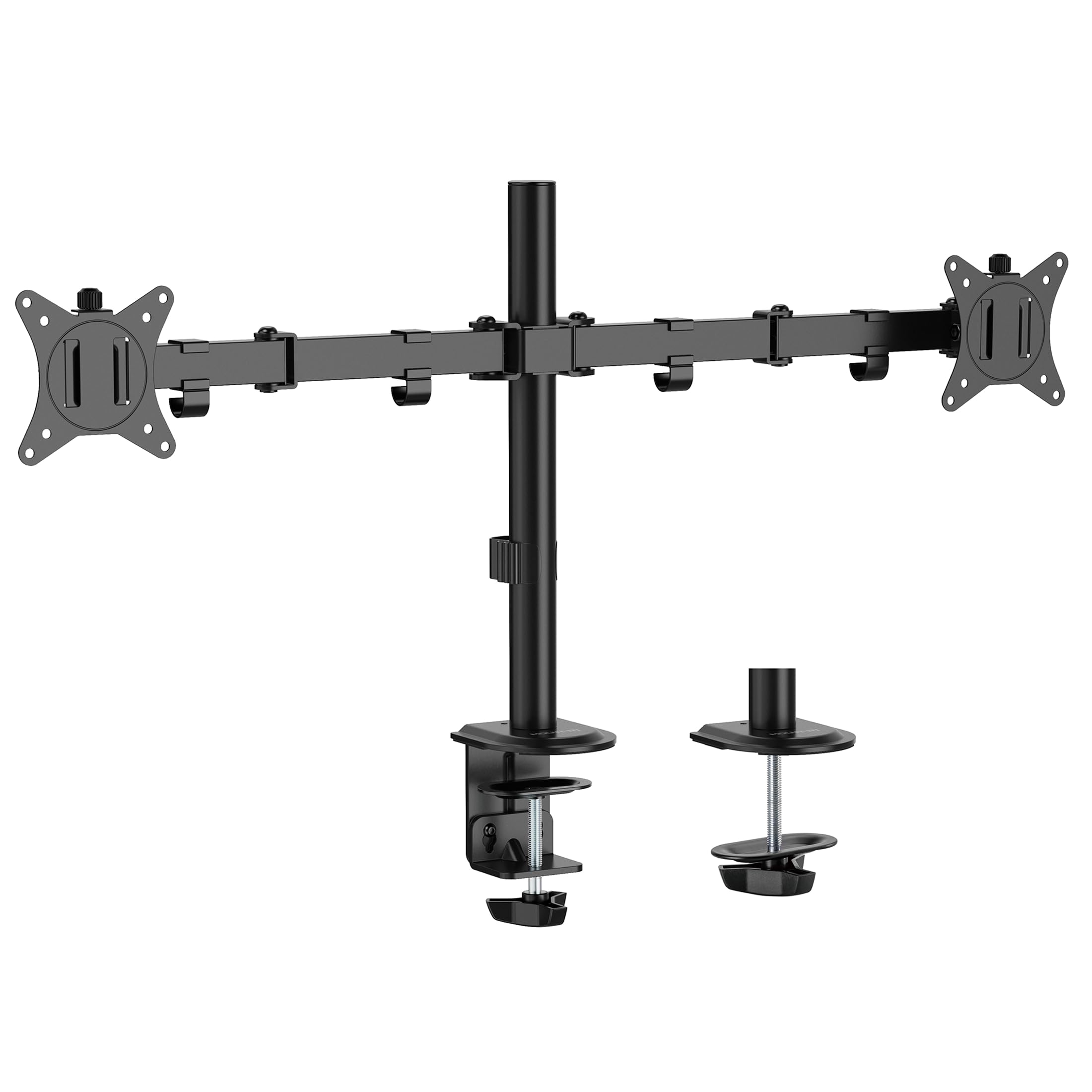 Dual Monitor Stand, Full Motion Desk Mount for 2 Screens up to 32” and 19.8 lbs Each, Tilt Swivel Rotate, VESA 75x75 & 100x100, Adjustable Dual Screen Arm with C-Clamp or Grommet