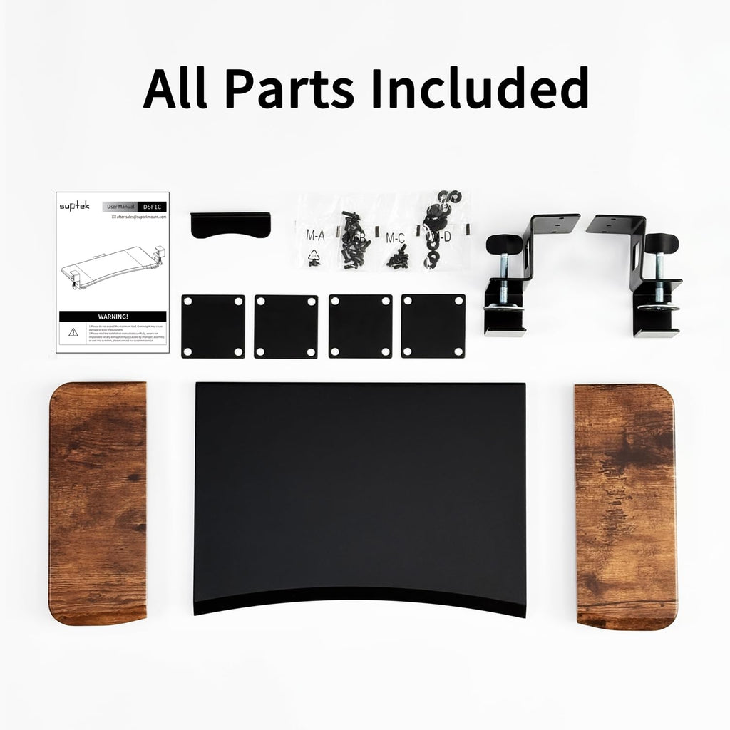 Keyboard Tray Under Desk Pull Out with C Clamp Mount, Computer Keyboard & Mouse Tray, 25.6 (30 Including Clamps) x 11.8 inch Slide-Out Platform Computer Drawer for Typing, DSF1C