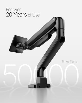Deluxe Monitor Arm with USB A/C up to 40 Inch Holds 26.4 lbs Curved Screens Aluminum Fully Motion Single Monitor Stand with Clamp/Grommet, Quick Release Plate,75/100mm VESA, MA1008UCBK