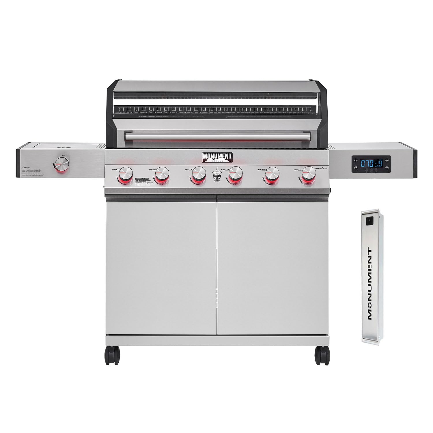 6-Burner Convertible Natural Gas Smart bbq Grill Stainless Steel Denali 605 with Smoke Box (Without Conversion Kit)