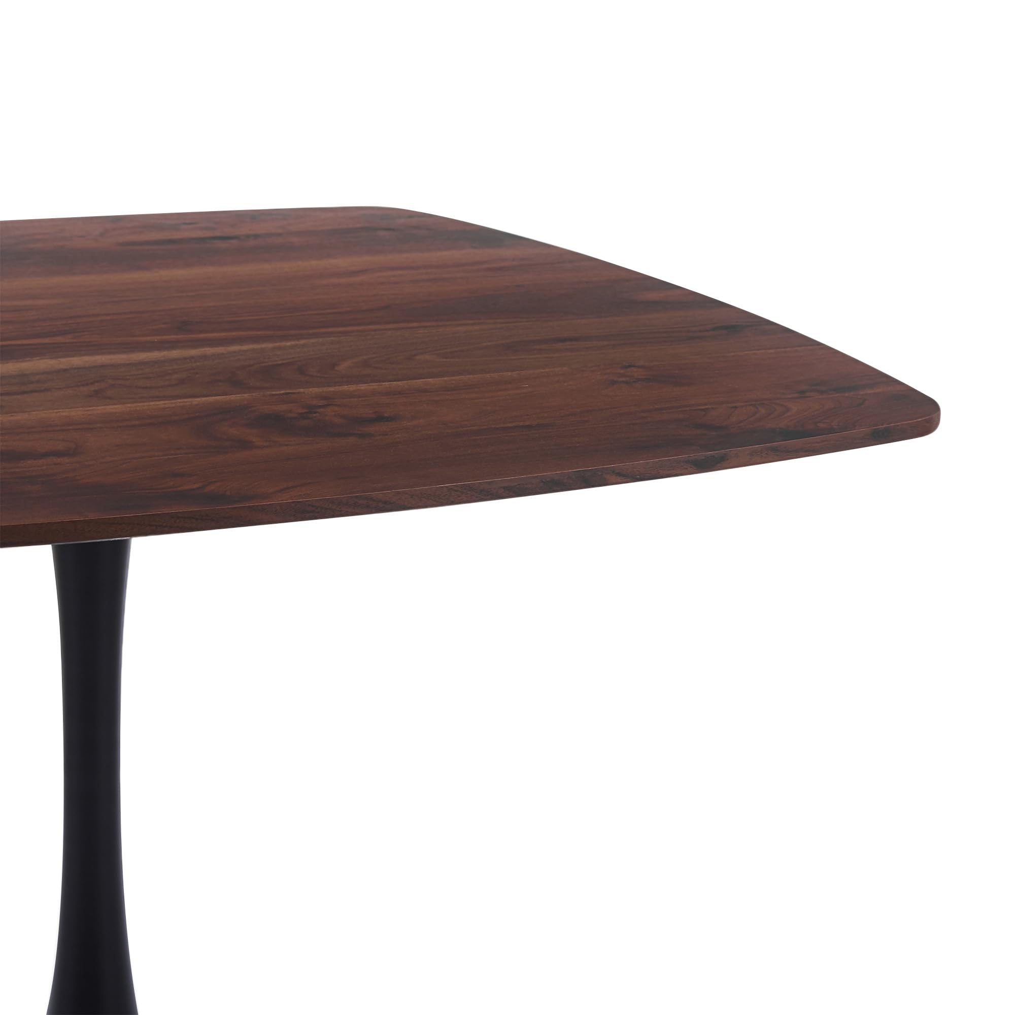 42 Inch Square Tulip Dining Table for 2-6 Person, Modern Mid-Century Kitchen Table with MDF Top & Oak Finish, Small Space Table for Apartment, Bistro, Cafe, Office and Living Room