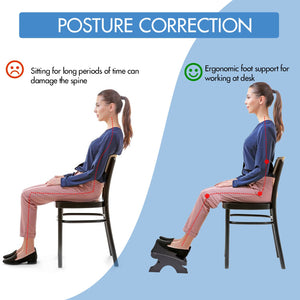 Under Desk Footrest, Ergonomic Foot Stool with Massage Rollers Max-Load 120Lbs Desk Leg Rest Pain Relief for Home Office Work