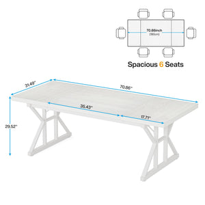 70.8-Inch Executive Desk, Large Computer Office Desk Workstation, Modern Simple Style Laptop Desk Study Writing Table Business Furniture for Home Office (White, 70.8 Inch)