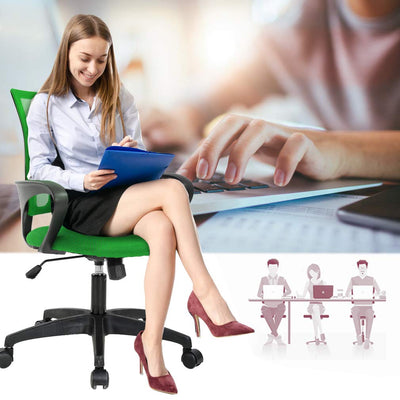 Home Office Chair Ergonomic Desk Chair Mesh Computer Chair with Lumbar Support Armrest Executive Rolling Swivel Adjustable Mid Back Task Chair,Green