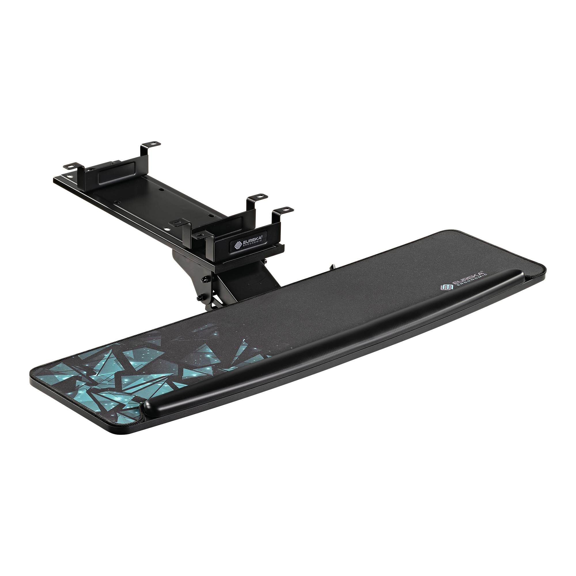 Height Adjustable Mouse & Keyboard Tray Under Desk, 32'' Large Slide Out Swivel Tilt Computer Keyboard Drawer with Mouse Pad for Gaming Home Office Desk, Dual Mount