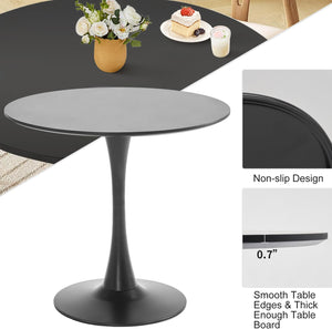 Black Round Dining Table, 31.5