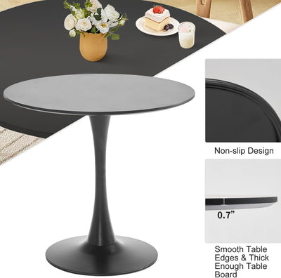 Black Round Dining Table, 31.5