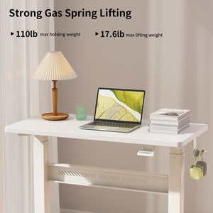 Mobile Walking Pad Desk with Wheels, Pneumatic Small Rolling Standing Desk Riser Height Adjustable (28-43.7