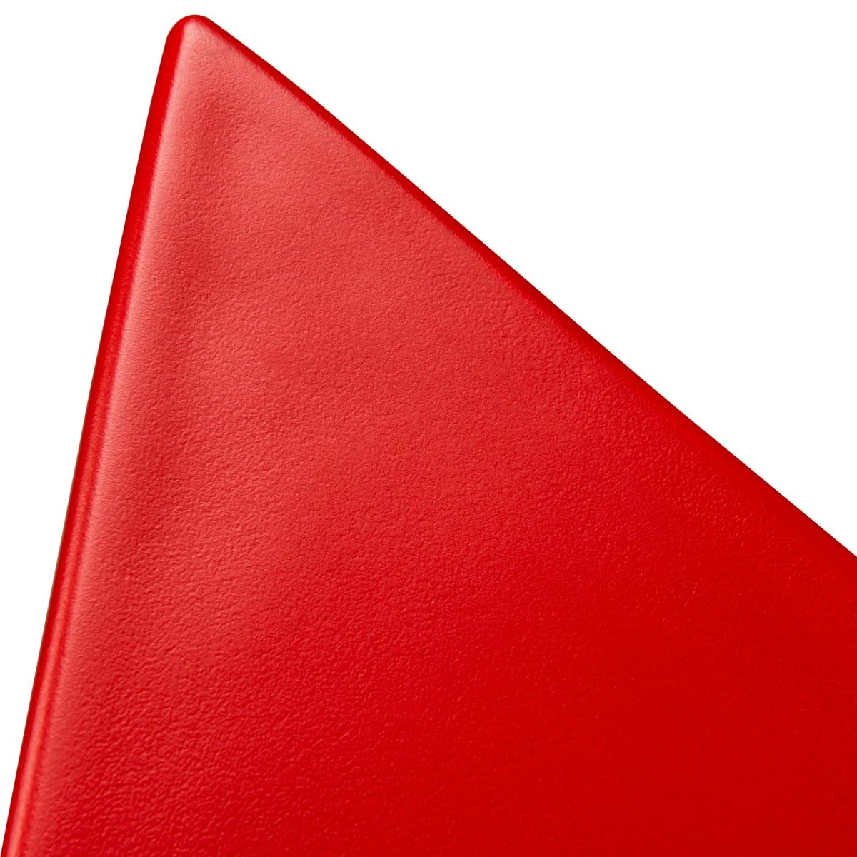 15.75" Triangular Side Table, Stackable Plastic Accent End Table for Indoor & Outdoor Use, Weather-Resistant Modern Patio & Living Room Table, Set of 2, Red
