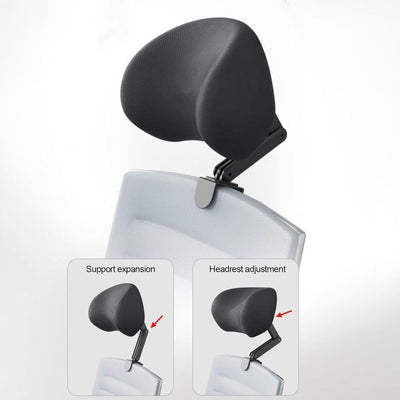 Memory Foam Headrest Attachment for Office Chair, Attachable Chair Head Rest, Desk Chair Neck Support, Elastic Sponge Head Pillow Adjustable Height and Angle (Black)