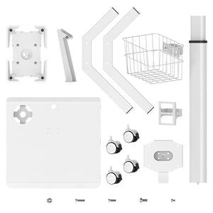 Adjustable Rolling Medical Cart: Pneumatic Mobile Workstation with iPad Enclosure for 9.7-13