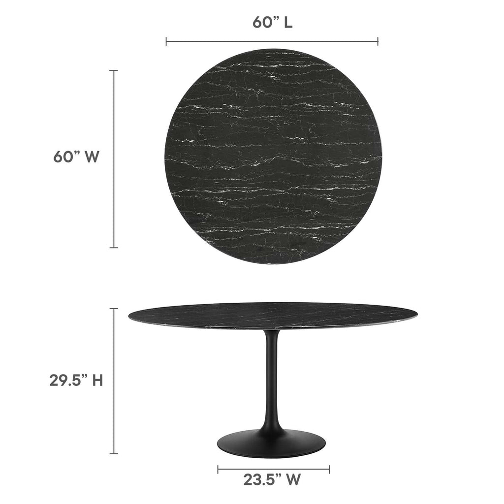 Dining Table, 60", Black Black
