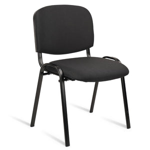 Stackable Waiting Room Chairs Fabric Black Reception Chair Metal with Thickened Seat Back Cushion for Waiting Conference Room Guest Chairs(1 Pack)