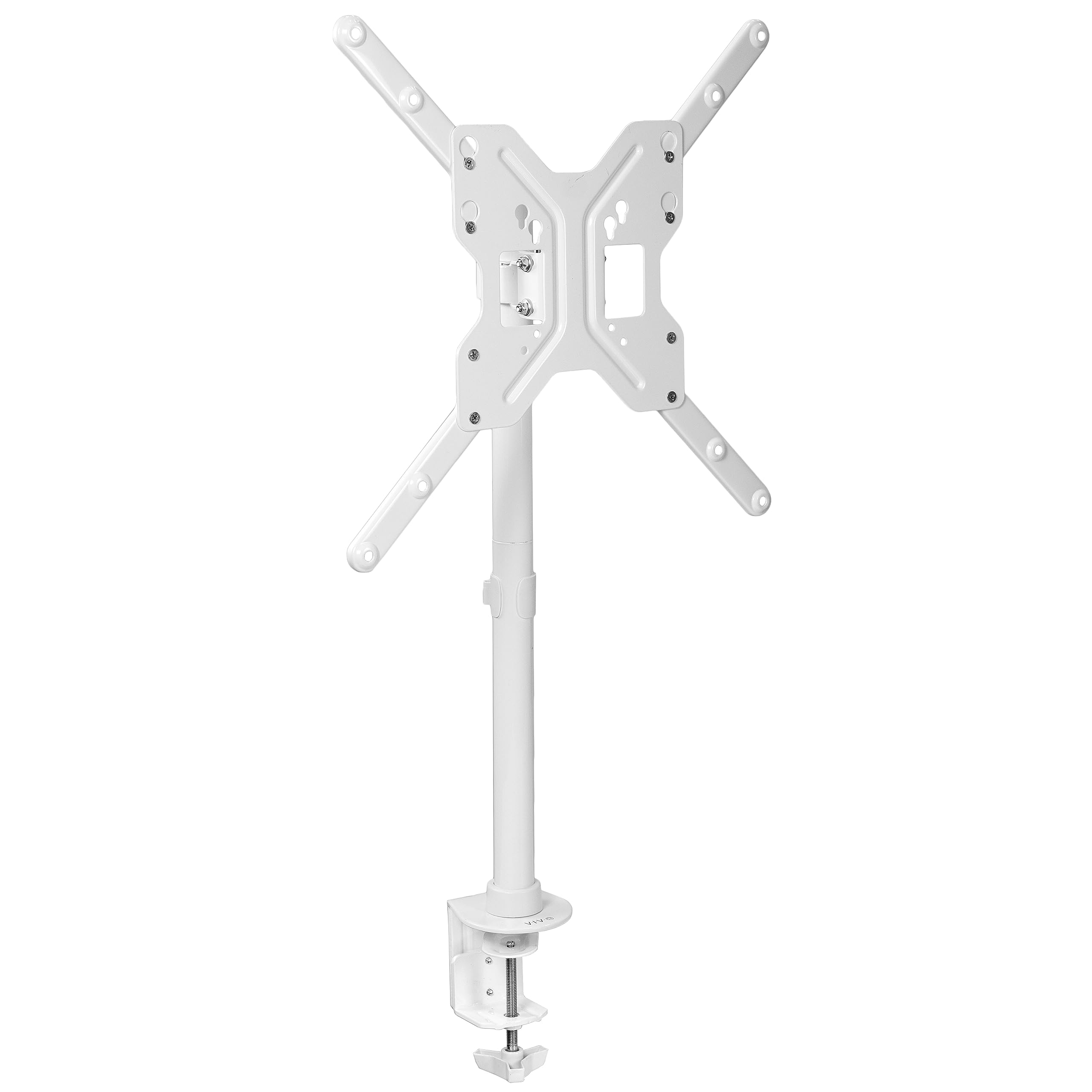 Ultra Wide TV Desk Mount for up to 55 inch Screens Weighing 66 lbs, Full Motion Height Adjustable Single Television Stand, White, STAND-V155CW