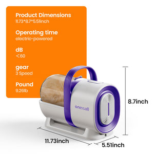 Dog Grooming Vacuum, Pet Grooming Vacuum with Clipper Nail Grinder, 1.5L Dust Cup Dog deshedding Vacuum Brush with 7 Pet Grooming Tools for Shedding Pet Hair, Home Cleaning(Purple)