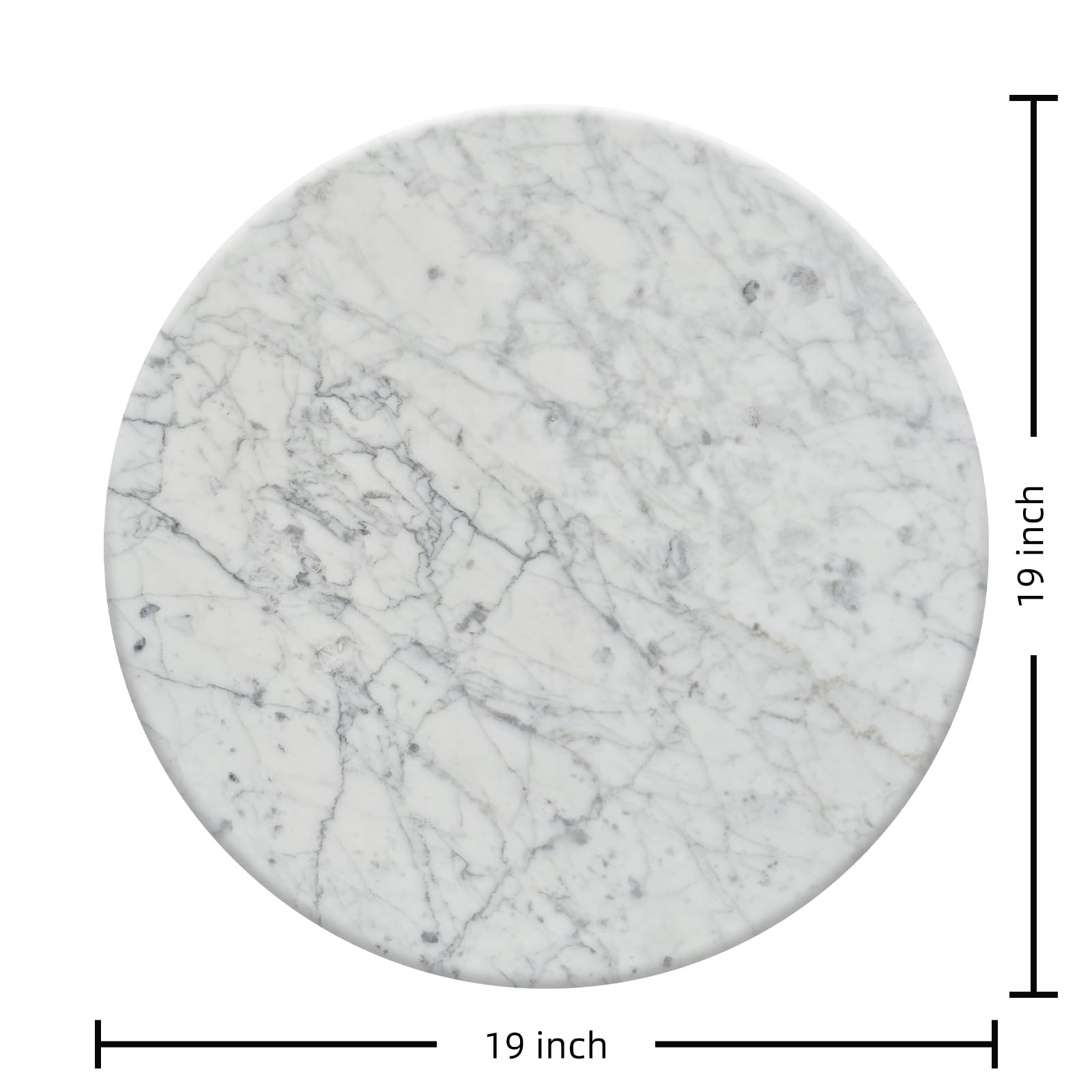 Round Marble Coffee Table with Sleek Metal Frame, Modern Nordic Side Table with, Elegant Nightstand for Living Room, Bedroom, Entryway, and Office - Durable, Easy to Clean