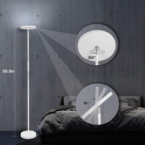 Floor Lamp,30W/2400LM Sky LED Modern Torchiere 3 Color Temperatures Super Bright -Tall Standing Pole Light with Remote & Touch Control for Living Room,Bed Room,Office (Pearl White)