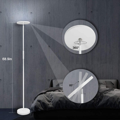 Floor Lamp,30W/2400LM Sky LED Modern Torchiere 3 Color Temperatures Super Bright -Tall Standing Pole Light with Remote & Touch Control for Living Room,Bed Room,Office (Pearl White)