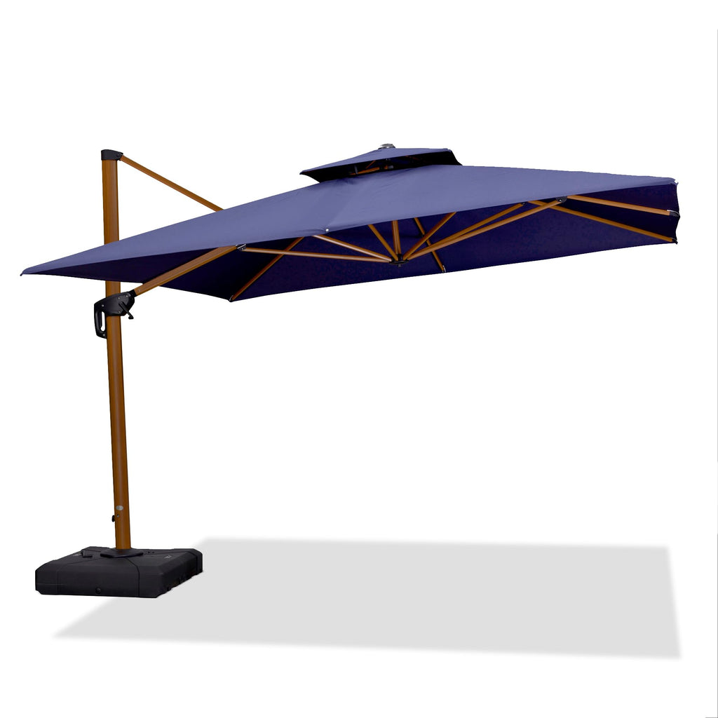 11ft Patio Umbrella Outdoor Square Umbrella Large Cantilever Umbrellas Windproof Offset Umbrellas Heavy Duty Sun Umbrella for Garden Deck Pool Patio, Navy Blue