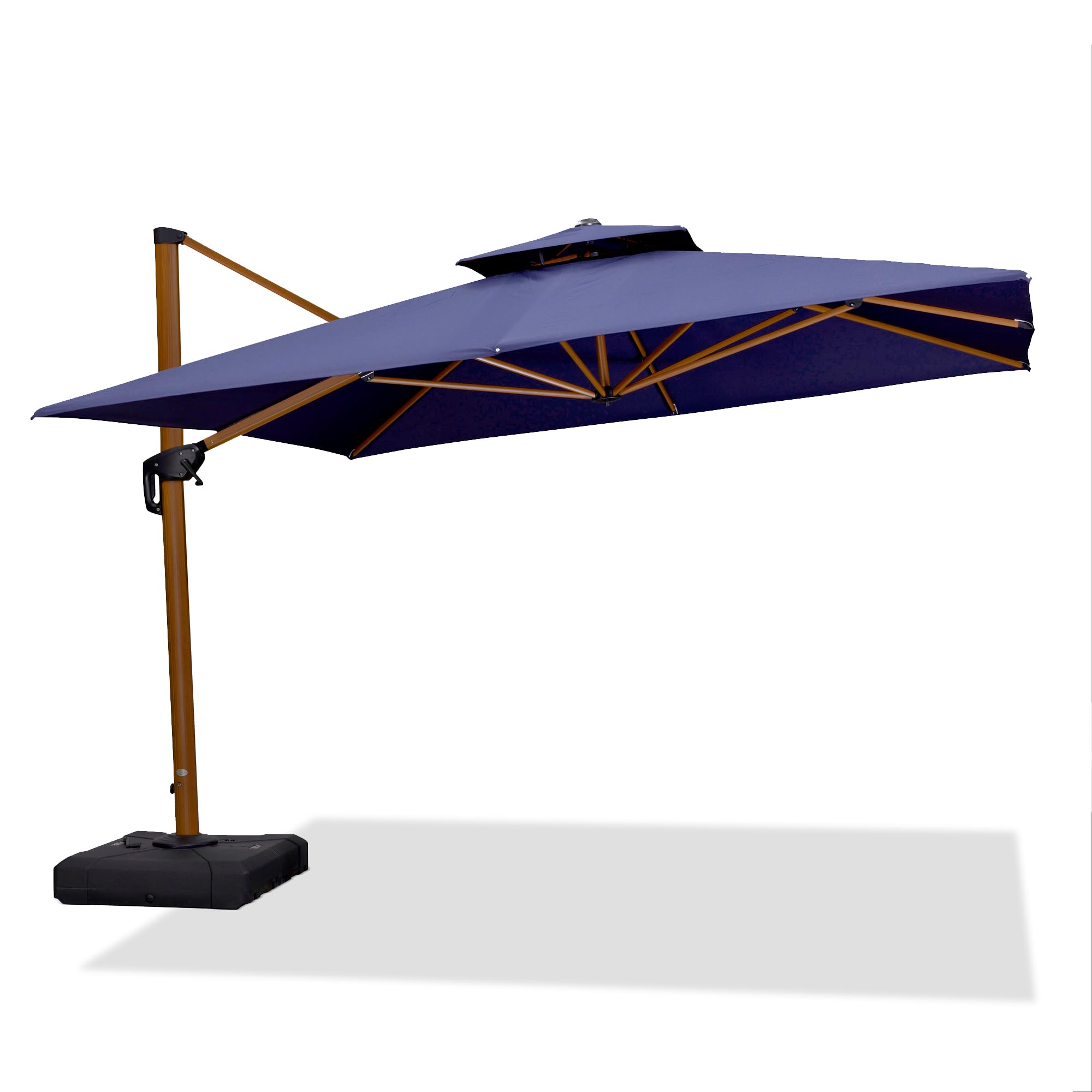 11ft Patio Umbrella Outdoor Square Umbrella Large Cantilever Umbrellas Windproof Offset Umbrellas Heavy Duty Sun Umbrella for Garden Deck Pool Patio, Navy Blue