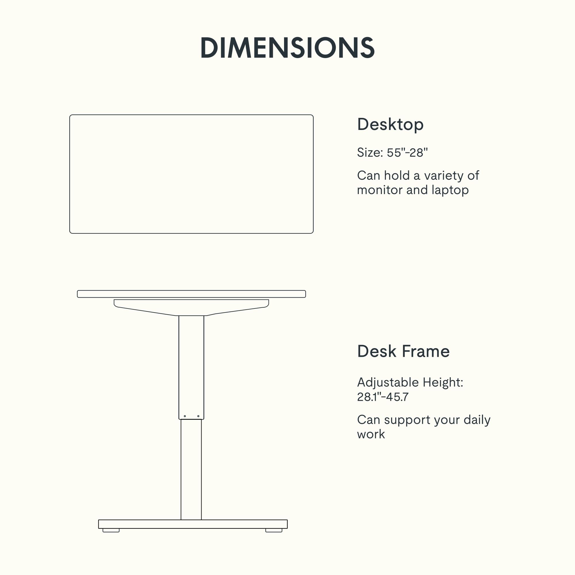 EN1 One-Piece Standing Desk, Electric Adjustable with 4 Memory Presets, 176 LBS Capacity, Stable & Quiet, Seamless Desktop for Home Office & Dual Monitors, 55"x28" Mahogany(Silver Frame)