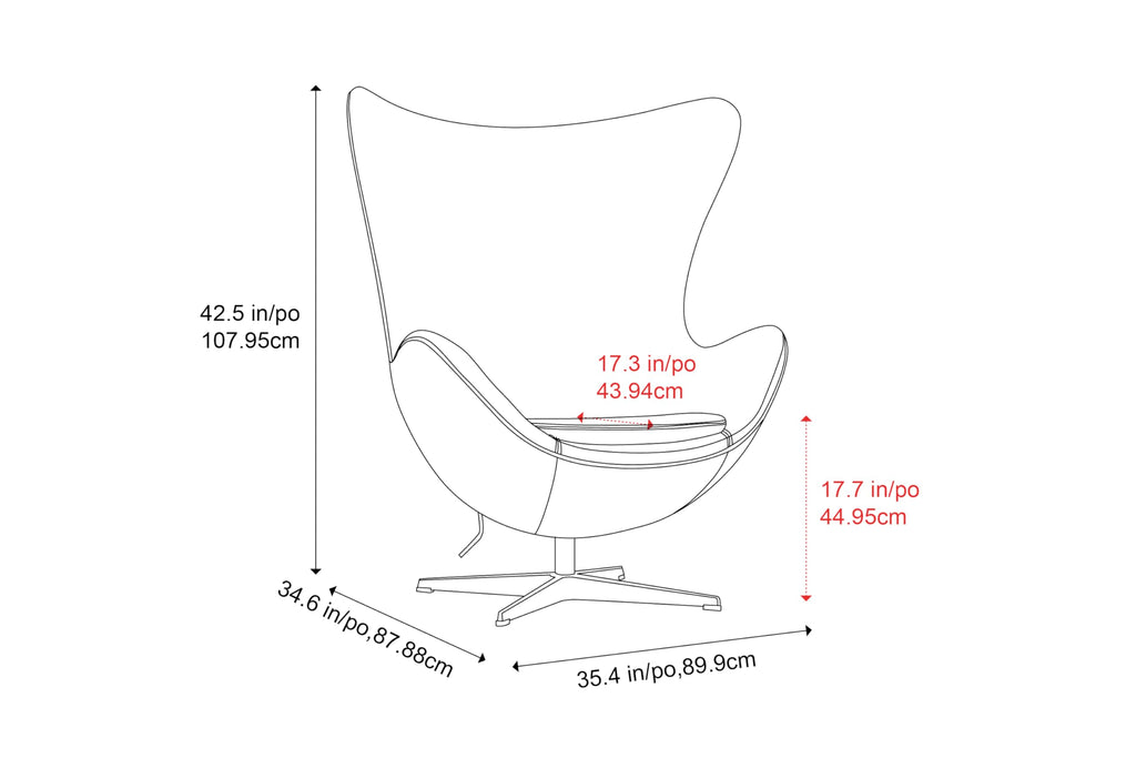 Valencia Finola Swivel Armchair 35.4”, Italian Nappa 11000 Top Grain Leather, 360° Swivel, Mid-Century Modern Accent Chair for Living Room, Cream
