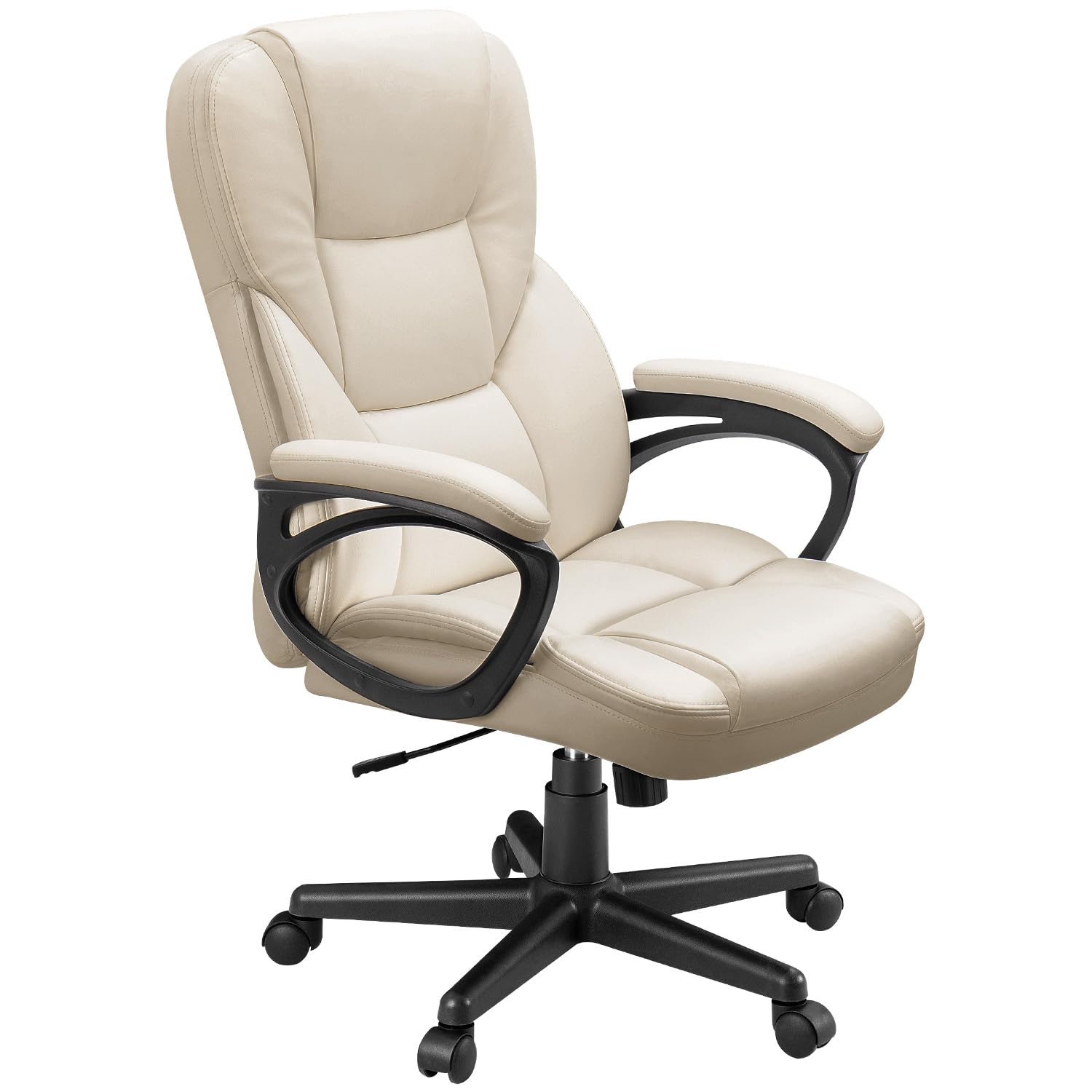 Office Executive Chair High Back Adjustable Managerial Home Desk Chair, Swivel Computer PU Leather Chair with Lumbar Support (1, Pink)