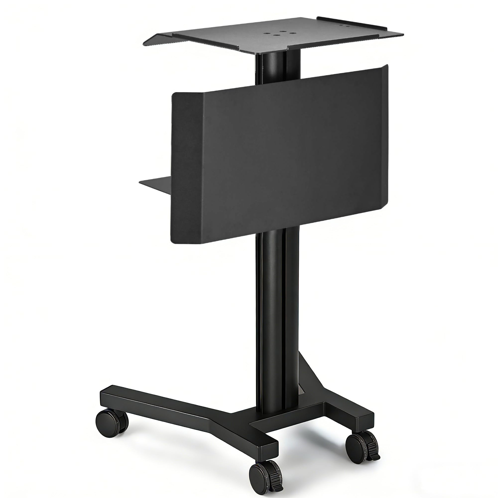 Mobile Laptop Cart Trolley Aluminum with Front Display Panel for Office Lab Conference