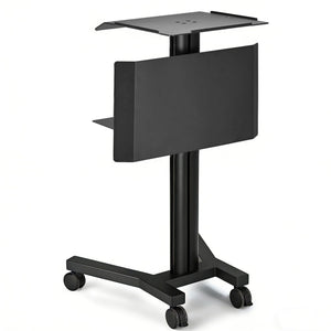 Mobile Laptop Cart Trolley Aluminum with Front Display Panel for Office Lab Conference