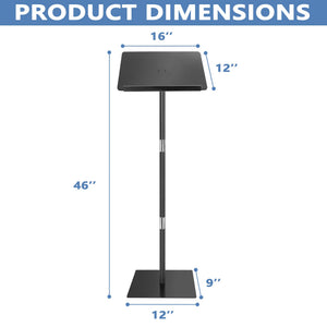 Podium Stand, Lecterns & Podiums, Acrylic Podium, Portable Podium Stand, Adjustable Angles with Metal Base, Podium for Classroom, Church, Weddings, Speech, 16