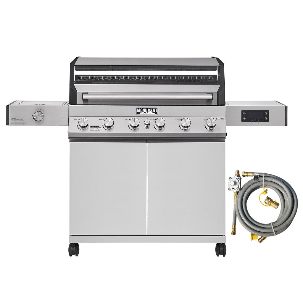 6-Burner Convertible Natural Gas Smart bbq Grill Stainless Steel Denali 605 with Conversion Kit