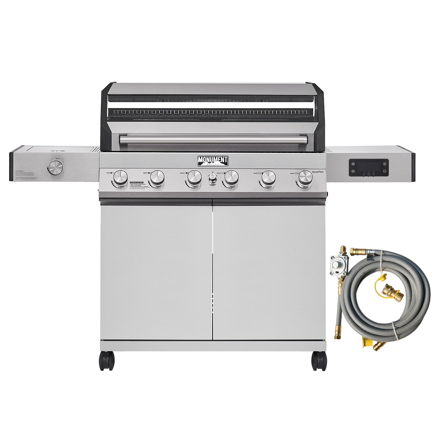 6-Burner Convertible Natural Gas Smart bbq Grill Stainless Steel Denali 605 with Conversion Kit