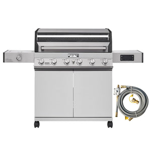 6-Burner Convertible Natural Gas Smart bbq Grill Stainless Steel Denali 605 with Conversion Kit