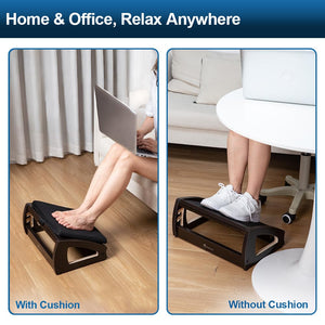 Wood Ergonomic Footrest - 4-Angle Adjustable Foot Stool for Desk, Office Footrest, Anti-Slip Foot Stand for Under Desk, Enhances Posture, Promotes Blood Circulation, Easy Assembly (Espresso)