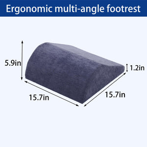 Foot Rest for Under Desk at Work, Ergonomic Under Desk Footrest with Washable Cover for Office, Home & Gaming Leg Elevation Pillow Blue