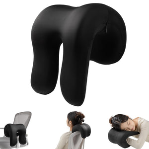 Office Chair Neck Pillow, Memory Foam Ergonomic Nap Pillow Office Chair Headrest Accessory, Neck Support Pillow Ideal for Office and Gaming, Black