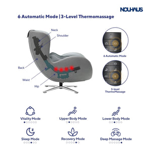 Heated Classic Massage Chair with Ottoman – Full Body & Spot Shiatsu Massager, Recliner with Bluetooth Speaker & in-Chair Charger – Portable & Ergonomic Design