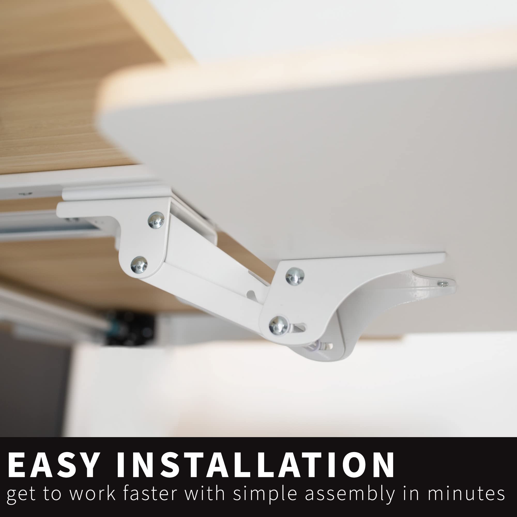 Adjustable Computer Keyboard and Mouse Platform Tray Ergonomic Under Table Desk Mount Drawer Underdesk Shelf, Light Wood, MOUNT-KB03C