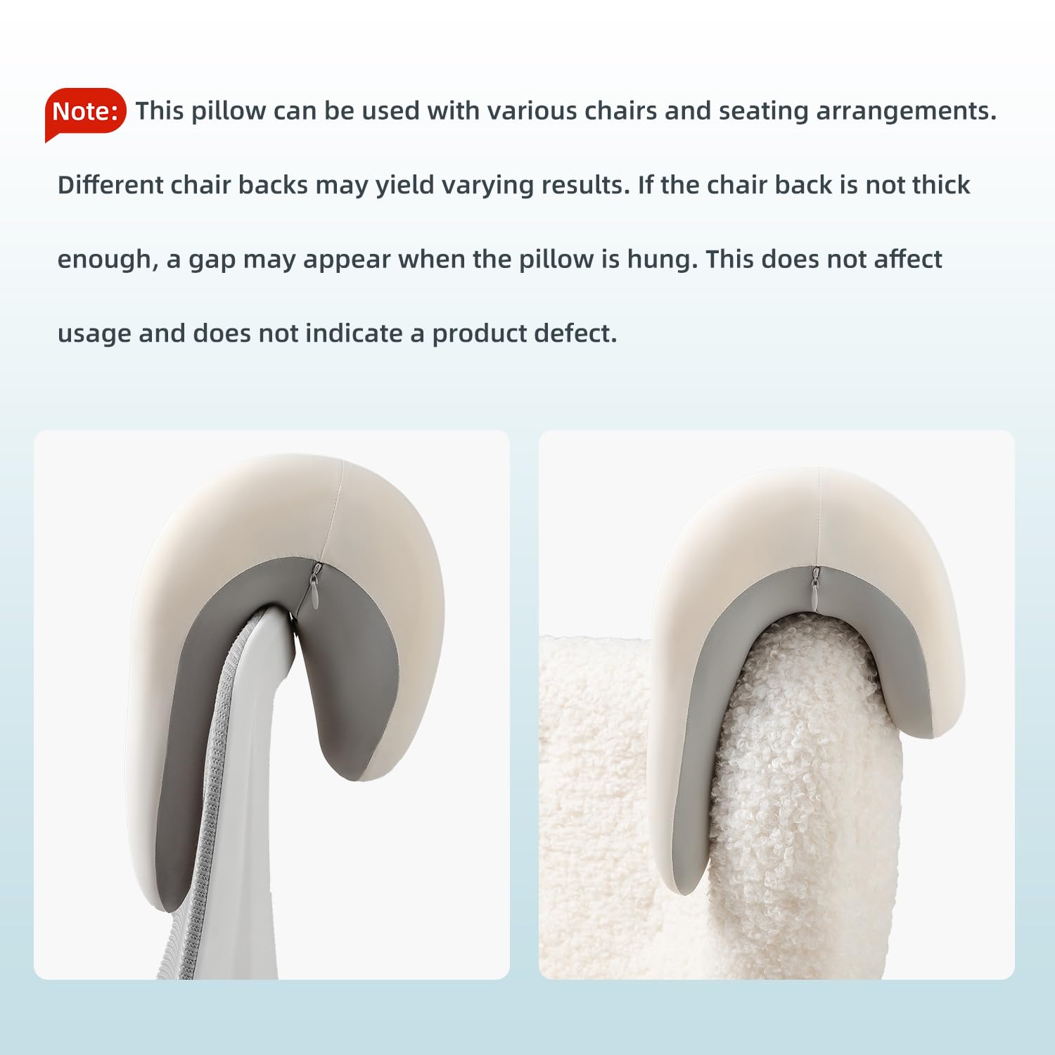 Office Chair Neck Pillow, Memory Foam Ergonomic Nap Pillow Office Chair Headrest Accessory, Neck Support Pillow Ideal for Office and Gaming, Gray and White