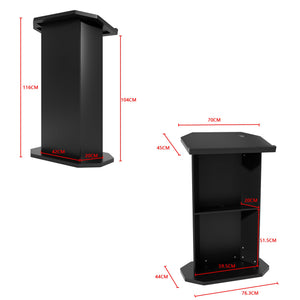 Wood Podium,Compact Podium Stand,15MM Particle Board,Pulpit with Storage,Mic Stand Space,Easy Installation Wooden Lectern for Restaurants,Churches,Seminars and Schools
