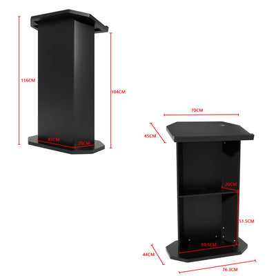 Wood Podium,Compact Podium Stand,15MM Particle Board,Pulpit with Storage,Mic Stand Space,Easy Installation Wooden Lectern for Restaurants,Churches,Seminars and Schools