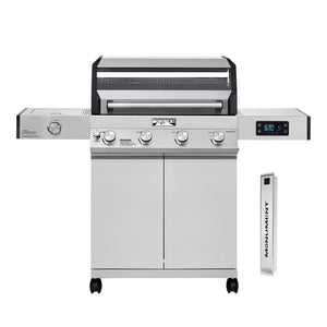 Denali 405 4-Burner Liquid Propane Gas Smart BBQ Grill Stainless Steel with Smoke Box(2 items)