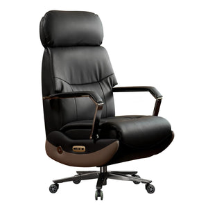 Ergonomic Power Recliner Chair for Long Hours, Leather Electric Luxury Office & Home Desk Chair with Heating and Ventilation,High Back Executive Home Office Desk Chair 400Lbs (Black)